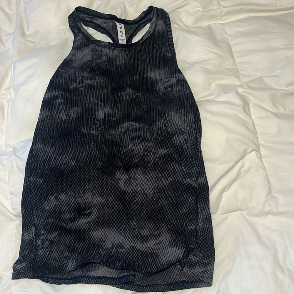 Black patterned racerback athleta tank top